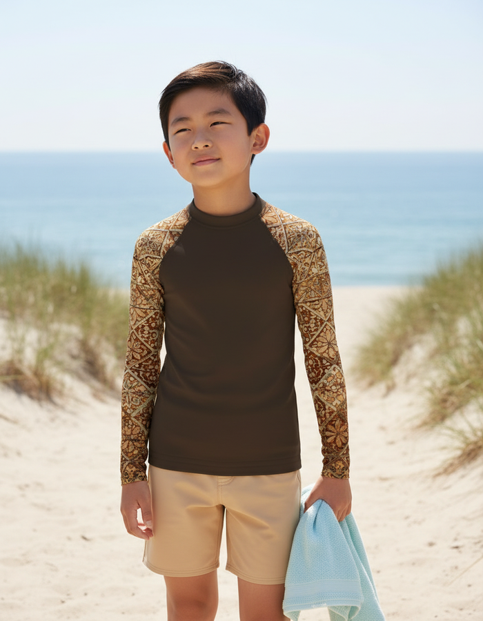 Rashguard — Kids Coffee Bean Zellige