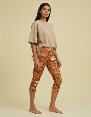 Citrus Orange Canopy Leggings Capri Leggings — Dripper