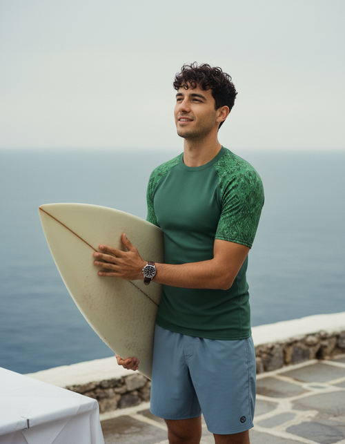 Runway Emerald Siam Rash Guard Men's Rashguard — Dripper