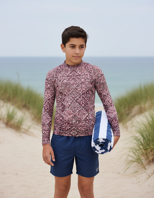 Rhodonite Zellige Rash Guard Youth Rash Guard — Dripper