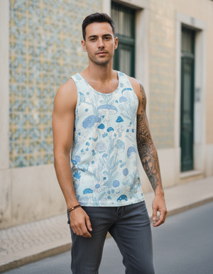 Blue Aura Moss Tank Top Men's Tank Top — Dripper