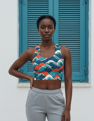 Japanese Wave Art longline sports bras