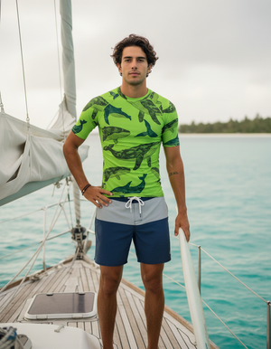 Men's Neon Green Breeze men's short-sleeve rashguards