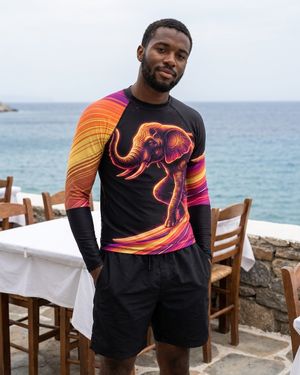 Men's Neon Elephant Surfer men's short-sleeve rashguards