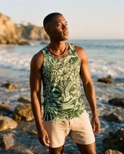 Jelly Mint Honua Lehua Tank Top Men's Tank Top — Lolekai