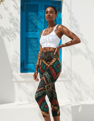 Woven capri yoga leggings