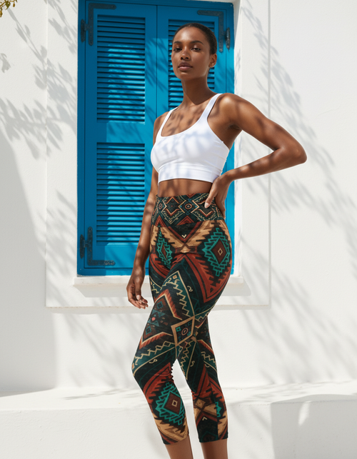 Woven Capri Yoga Leggings Capri Yoga Leggings — Dripper