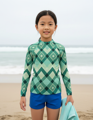 Jelly Mint Horizon Rash Guard Kids Rash Guard — Dripper