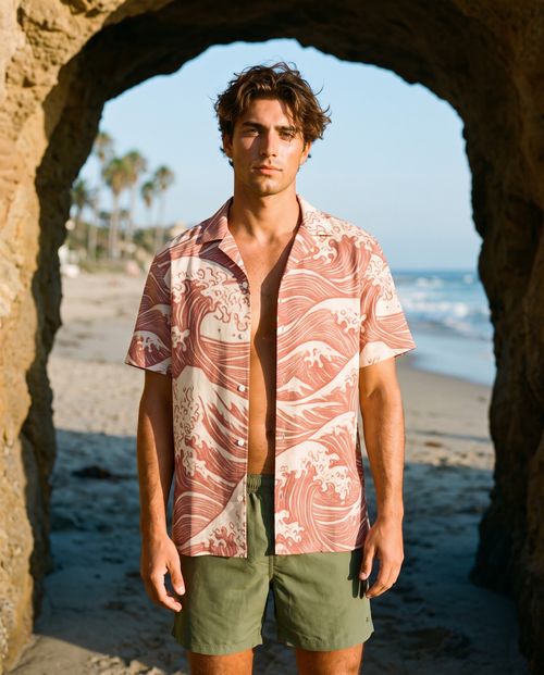 Dusty Rose Kaze Hawaiian Shirt