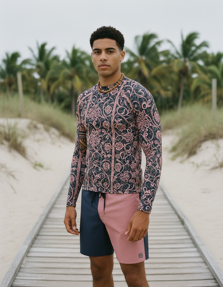 Men's Millennial Pink Tana men's short-sleeve rashguards