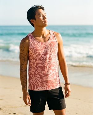 Men's Millennial Pink Honua Lehua men's tank tops