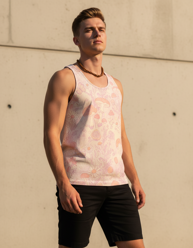 Whimsical Green Moss Tank Top