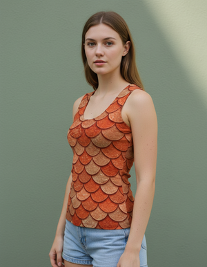 Women's Burnt Sienna Nereid women's tank tops