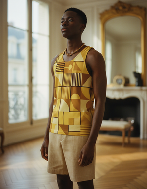 Men's Yellow Futurist men's tank tops