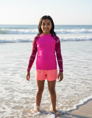 Youth Hot Pink Eclipse youth rashguards