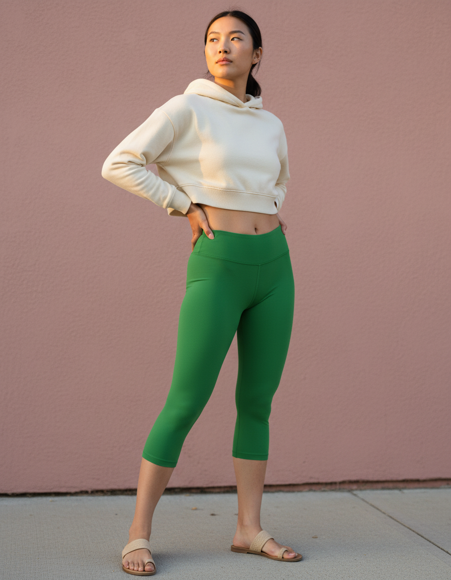 Capri Leggings in Parrot Green