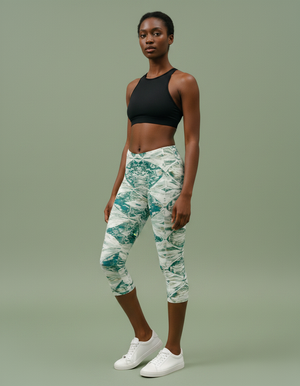Transformative Teal Tsubaki Capri Leggings Capri Leggings — Dripper