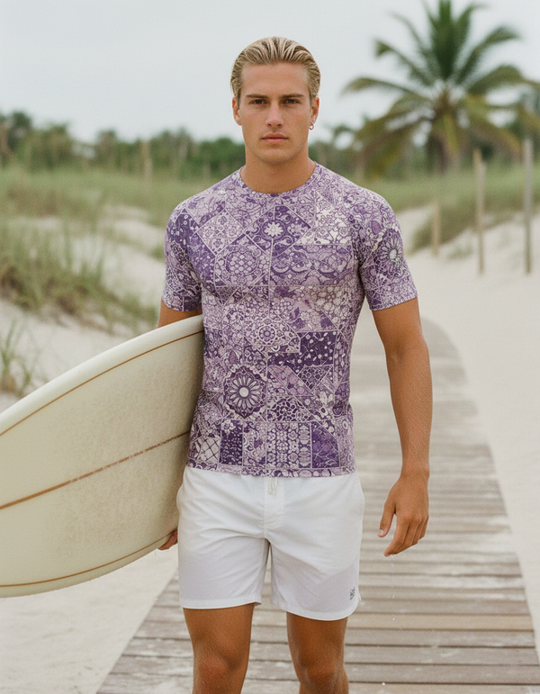 Men's Moroccan Tile Rash Guard
