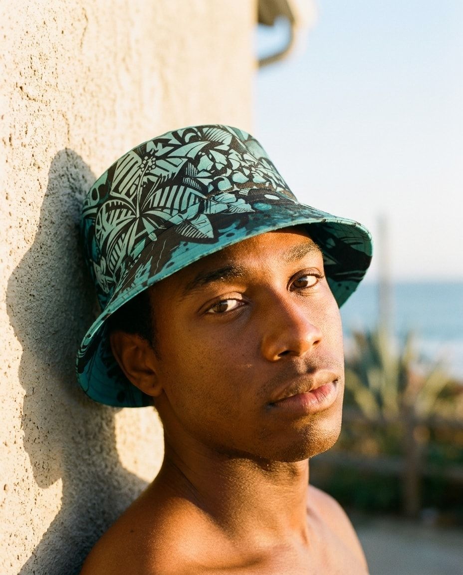 Turquoise Lani Lehua bucket hats — view 1 of 2