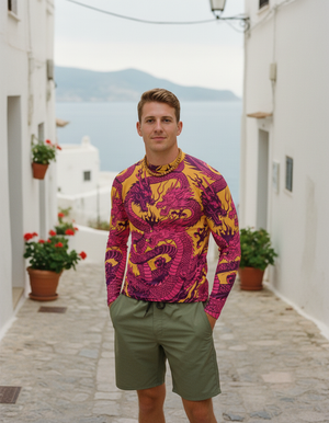 Men's Electric Fuchsia Ember men's rashguards