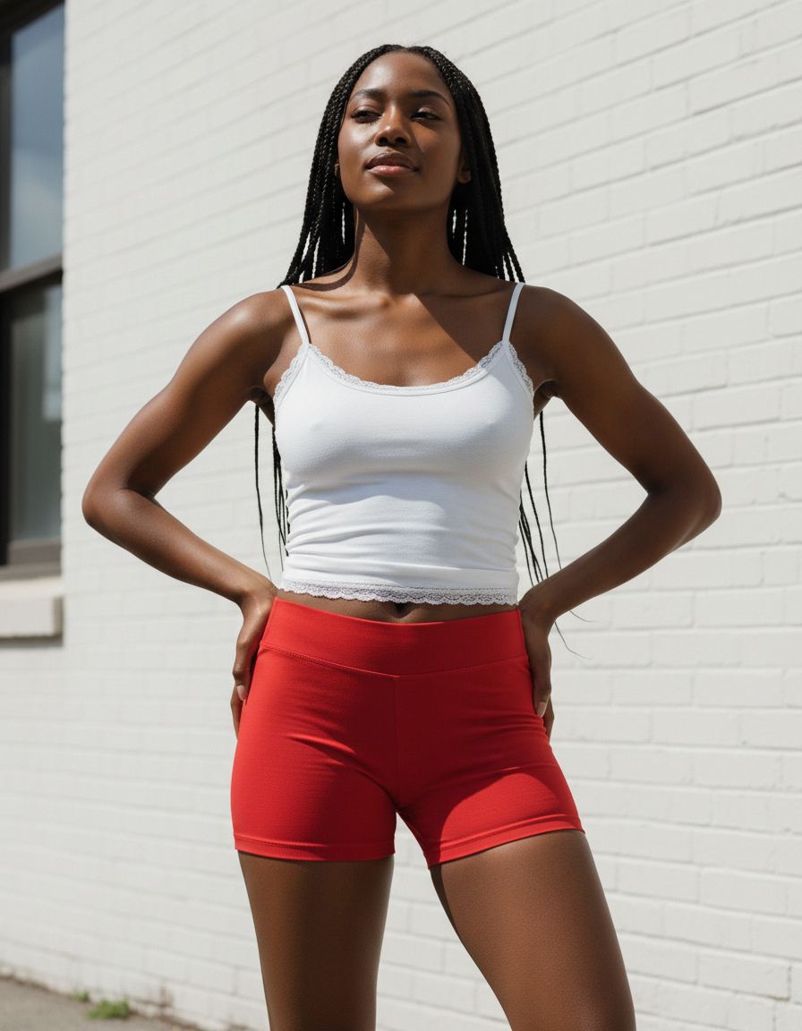 Short Shorts in Red