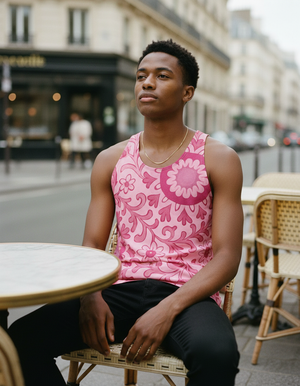 Men's Millennial Pink Zarif tank tops