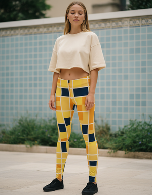 Lemon Yellow Kraft leggings