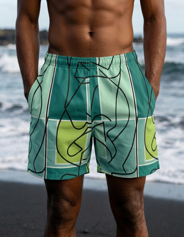 Men's Swim Trunks in Runway Emerald Lustre