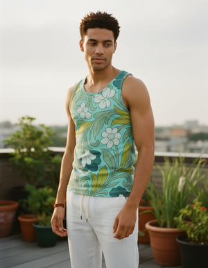 Men's Jelly Mint Amaryllis tank tops