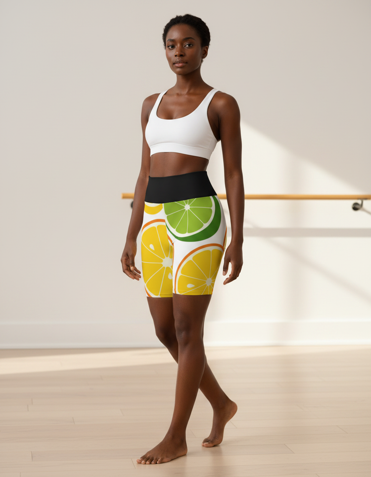 Citrus Bliss Yoga Shorts