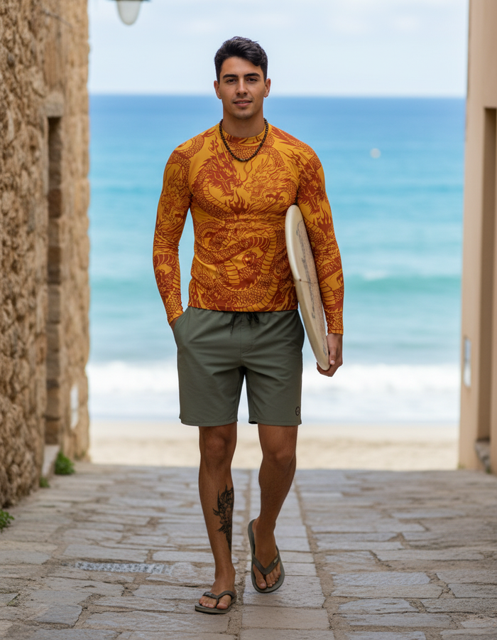 Rashguard — Men's Citrus Orange Ember