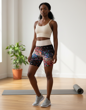 Pixelate Yoga Shorts Yoga Shorts — Dripper
