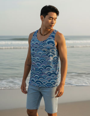 Men's Blue Aura Kaze men's tank tops