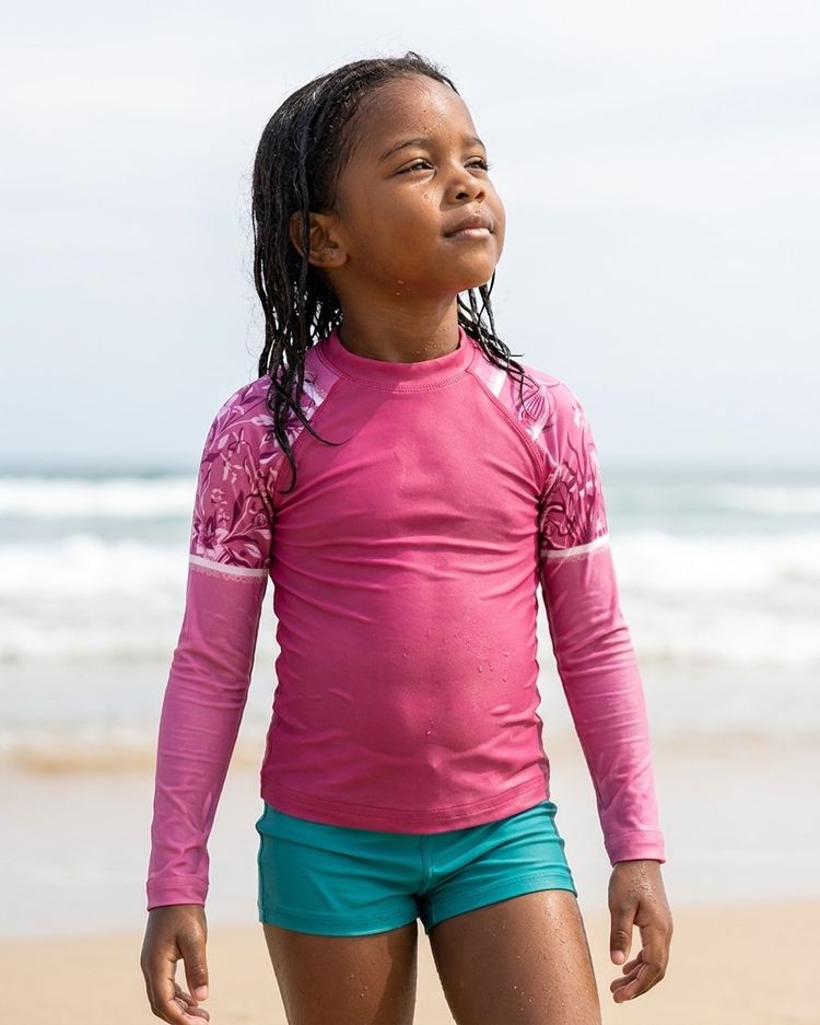 Girls Soft Fuchsia Chorus Rash Guard