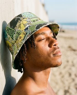 Neon Aqua Yurei bucket hats