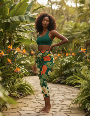 Petal Leggings Capri Yoga Leggings — Dripper