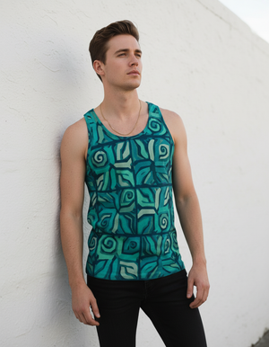 Men's Transformative Teal Tango tank tops