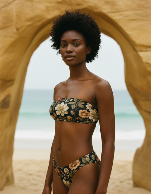 Coffee Bean Flora Bandeau Bikini Bandeau Bikini — Dripper