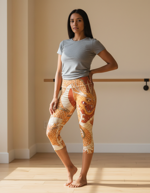 Citrus Orange Narin capri leggings