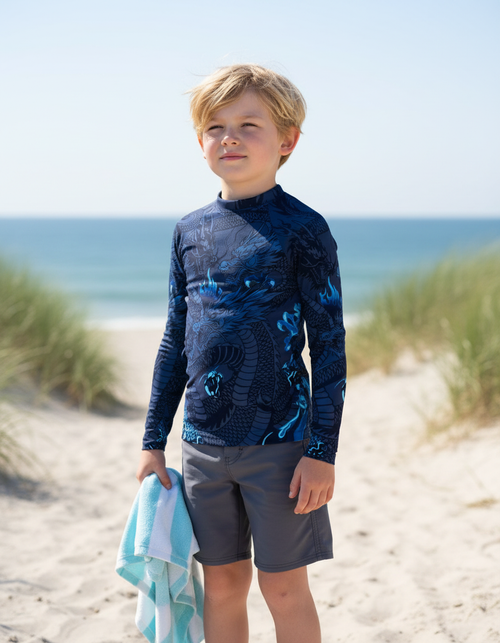 Navy Ember Kids Rash Guard Kids Rash Guard — Dripper
