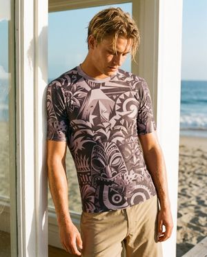Men's Burnished Lilac Nalu Uli men's rashguards