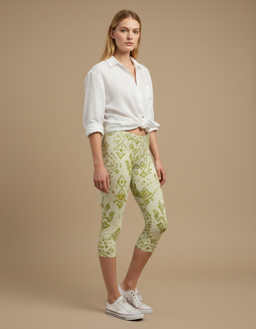 Lime Rangoon Capri Leggings Capri Leggings — Dripper
