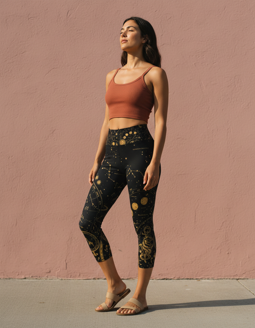 Cosmos Capri Yoga Leggings Capri Yoga Leggings — Dripper
