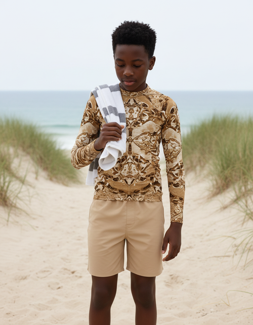Youth Coffee Bean Burst youth rashguards