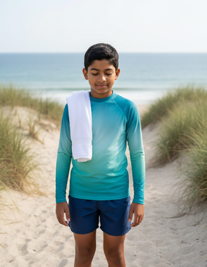 Youth Transformative Teal Prism youth rashguards