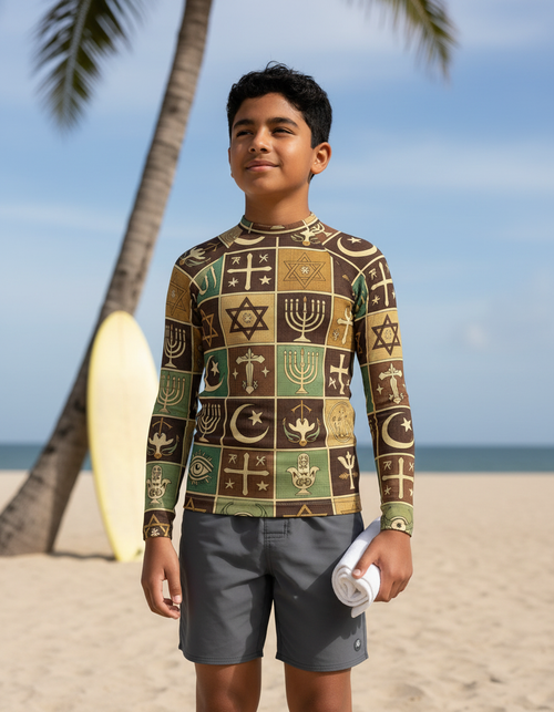 Youth Coffee Bean Unity youth rashguards