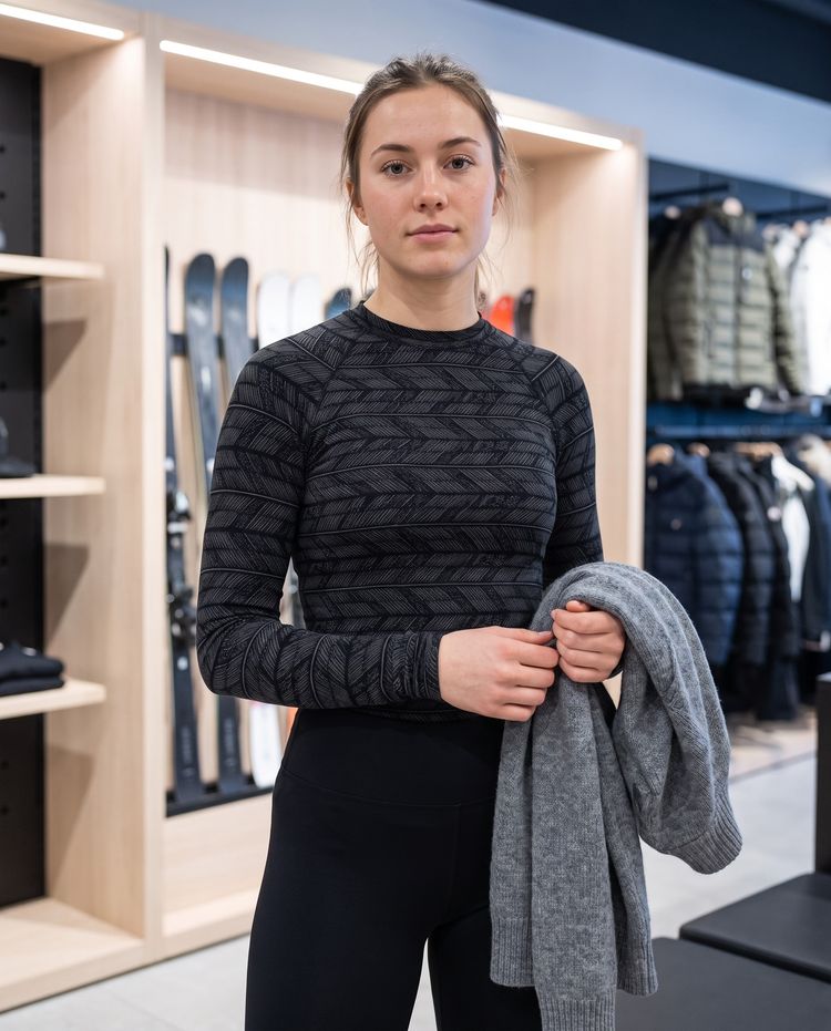 Ink Herringbone Base Layer Top women's base layers