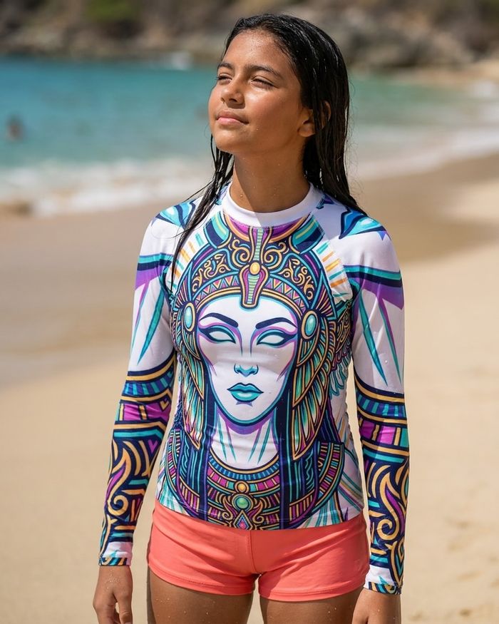 Rashguard — Girls Neon Isis (White)