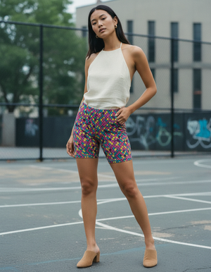Hot Pink Vortex women's short shorts