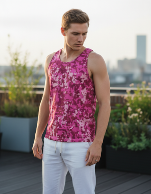 Men's Hot Pink Veil men's tank tops